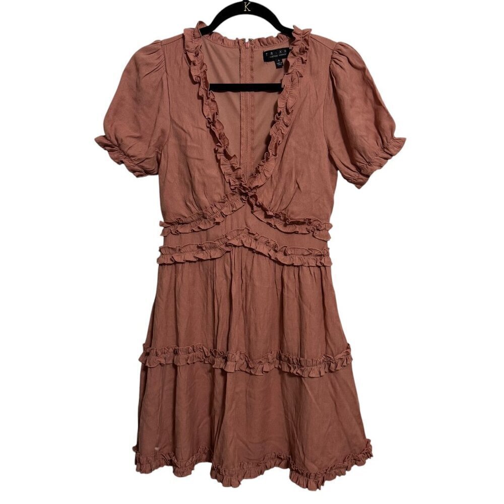 Trixxi Mauve Ruffle Mini Dress